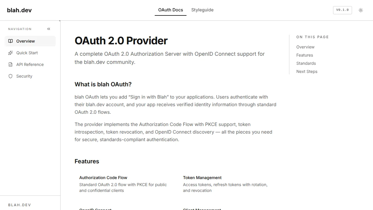 OAuth Provider screenshot
