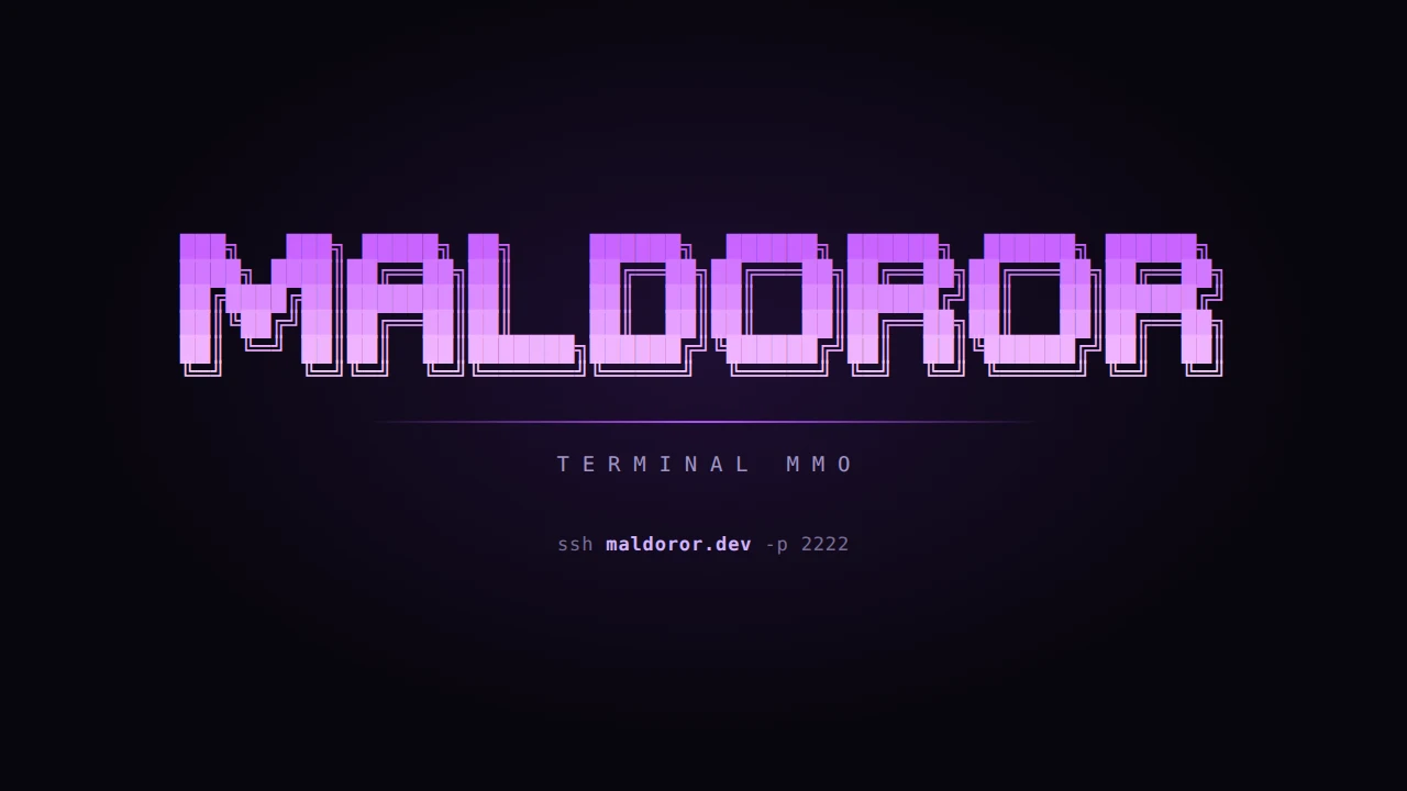 Maldoror terminal MMO splash screen